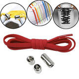 Maxbell Elastic No Tie Shoelaces Semicircle Tieless for Boots Running Shoes Children Red