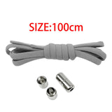 Maxbell Elastic No Tie Shoelaces Semicircle Tieless for Boots Running Shoes Children Gray