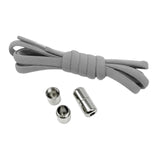 Maxbell Elastic No Tie Shoelaces Semicircle Tieless for Boots Running Shoes Children Gray