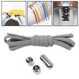 Maxbell Elastic No Tie Shoelaces Semicircle Tieless for Boots Running Shoes Children Gray