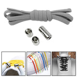 Maxbell Elastic No Tie Shoelaces Semicircle Tieless for Boots Running Shoes Children Gray