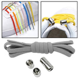 Maxbell Elastic No Tie Shoelaces Semicircle Tieless for Boots Running Shoes Children Gray