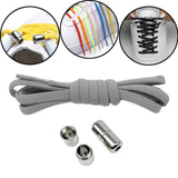 Maxbell Elastic No Tie Shoelaces Semicircle Tieless for Boots Running Shoes Children Gray