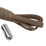 Maxbell Elastic No Tie Shoelaces Semicircle Tieless for Boots Running Shoes Children Brown