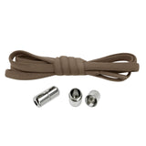Maxbell Elastic No Tie Shoelaces Semicircle Tieless for Boots Running Shoes Children Brown