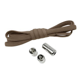 Maxbell Elastic No Tie Shoelaces Semicircle Tieless for Boots Running Shoes Children Brown