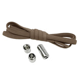 Maxbell Elastic No Tie Shoelaces Semicircle Tieless for Boots Running Shoes Children Brown
