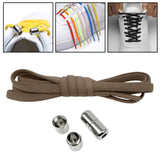 Maxbell Elastic No Tie Shoelaces Semicircle Tieless for Boots Running Shoes Children Brown