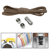 Maxbell Elastic No Tie Shoelaces Semicircle Tieless for Boots Running Shoes Children Brown