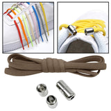 Maxbell Elastic No Tie Shoelaces Semicircle Tieless for Boots Running Shoes Children Brown