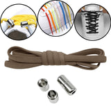Maxbell Elastic No Tie Shoelaces Semicircle Tieless for Boots Running Shoes Children Brown