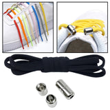 Maxbell Elastic No Tie Shoelaces Semicircle Tieless for Boots Running Shoes Children Black