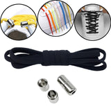 Maxbell Elastic No Tie Shoelaces Semicircle Tieless for Boots Running Shoes Children Black