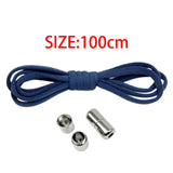 Maxbell Elastic No Tie Shoelaces Semicircle Tieless for Boots Running Shoes Children Navy Blue