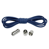 Maxbell Elastic No Tie Shoelaces Semicircle Tieless for Boots Running Shoes Children Navy Blue