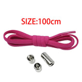 Maxbell Elastic No Tie Shoelaces Semicircle Tieless for Boots Running Shoes Children Rose Red
