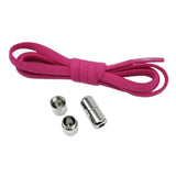 Maxbell Elastic No Tie Shoelaces Semicircle Tieless for Boots Running Shoes Children Rose Red