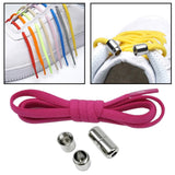 Maxbell Elastic No Tie Shoelaces Semicircle Tieless for Boots Running Shoes Children Rose Red