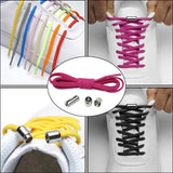 Maxbell Elastic No Tie Shoelaces Semicircle Tieless for Boots Running Shoes Children Rose Red