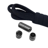 Maxbell Elastic No Tie Shoelaces Semicircle Tieless for Boots Running Shoes Children All Black