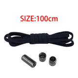 Maxbell Elastic No Tie Shoelaces Semicircle Tieless for Boots Running Shoes Children All Black