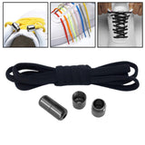 Maxbell Elastic No Tie Shoelaces Semicircle Tieless for Boots Running Shoes Children All Black