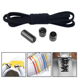 Maxbell Elastic No Tie Shoelaces Semicircle Tieless for Boots Running Shoes Children All Black