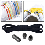 Maxbell Elastic No Tie Shoelaces Semicircle Tieless for Boots Running Shoes Children All Black