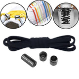 Maxbell Elastic No Tie Shoelaces Semicircle Tieless for Boots Running Shoes Children All Black