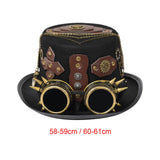 Maxbell Steampunk Top Hat Gothic Head Gear Fedora for Masquerade Cosplay Accessories 58cm-59cm