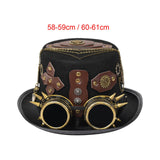 Maxbell Steampunk Top Hat Gothic Head Gear Fedora for Masquerade Cosplay Accessories 58cm-59cm