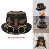 Maxbell Steampunk Top Hat Gothic Head Gear Fedora for Masquerade Cosplay Accessories 58cm-59cm