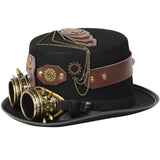 Maxbell Steampunk Top Hat Gothic Head Gear Fedora for Masquerade Cosplay Accessories 58cm-59cm