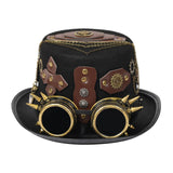 Maxbell Steampunk Top Hat Gothic Head Gear Fedora for Masquerade Cosplay Accessories 58cm-59cm