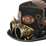 Maxbell Steampunk Top Hat Gothic Head Gear Fedora for Masquerade Cosplay Accessories 58cm-59cm