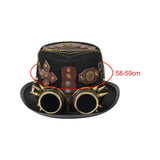 Maxbell Steampunk Top Hat Gothic Head Gear Fedora for Masquerade Cosplay Accessories 58cm-59cm