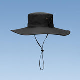 Maxbell Wide Brim Bucket Hat Polyester Fisherman Visor for Vocation Outdoors Fishing Style A Black