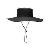 Maxbell Wide Brim Bucket Hat Polyester Fisherman Visor for Vocation Outdoors Fishing Style A Black