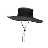 Maxbell Wide Brim Bucket Hat Polyester Fisherman Visor for Vocation Outdoors Fishing Style A Black