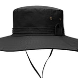 Maxbell Wide Brim Bucket Hat Polyester Fisherman Visor for Vocation Outdoors Fishing Style A Black