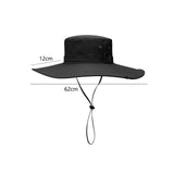 Maxbell Wide Brim Bucket Hat Polyester Fisherman Visor for Vocation Outdoors Fishing Style A Black