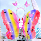 Maxbell Girls Fairy Costume Light up Butterfly Wing Tutu for Carnival Birthday Party Colorful