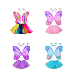 Maxbell Girls Fairy Costume Light up Butterfly Wing Tutu for Carnival Birthday Party Colorful