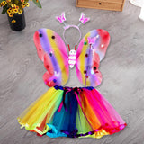 Maxbell Girls Fairy Costume Light up Butterfly Wing Tutu for Carnival Birthday Party Colorful