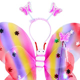 Maxbell Girls Fairy Costume Light up Butterfly Wing Tutu for Carnival Birthday Party Colorful