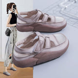 Maxbell Women's Casual Shoes Female Anti Slip Sports Shoes Thick Soled Walking Shoes 37 Khaki