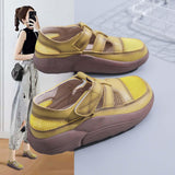 Maxbell Women's Casual Shoes Female Anti Slip Sports Shoes Thick Soled Walking Shoes 40 Yellow