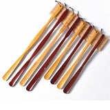 Maxbell Long Handle Boot Horn Wooden Shoe Horn for Tall Boots Pregnancy Cowboy Boots Straight Red 70cm