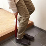 Maxbell Long Handle Boot Horn Wooden Shoe Horn for Tall Boots Pregnancy Cowboy Boots Straight Red 70cm