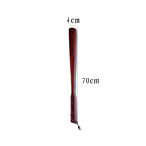 Maxbell Long Handle Boot Horn Wooden Shoe Horn for Tall Boots Pregnancy Cowboy Boots Straight Red 70cm